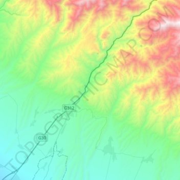 Carte topographique 果子沟, altitude, relief