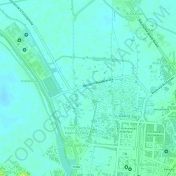 Carte topographique Végétation, altitude, relief