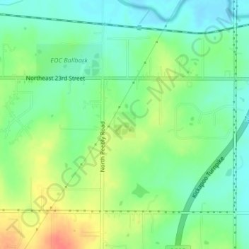 Carte topographique Waner Park, altitude, relief