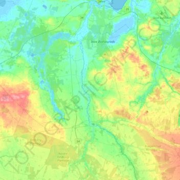 Carte topographique Karup Å, altitude, relief