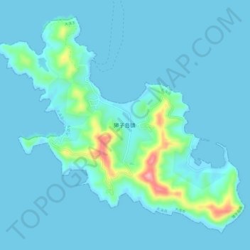 Carte topographique 獐子岛, altitude, relief