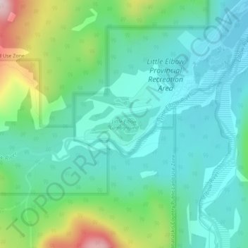 Carte topographique Little Elbow Campground, altitude, relief