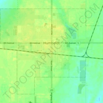 Carte topographique Humboldt, altitude, relief