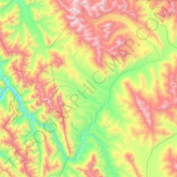 Carte topographique Zara Chu, altitude, relief