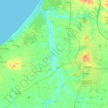Carte topographique Liver Å, altitude, relief