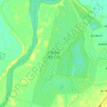 Carte topographique 济西国家湿地公园, altitude, relief