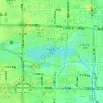 Carte topographique 玉渊潭公园, altitude, relief