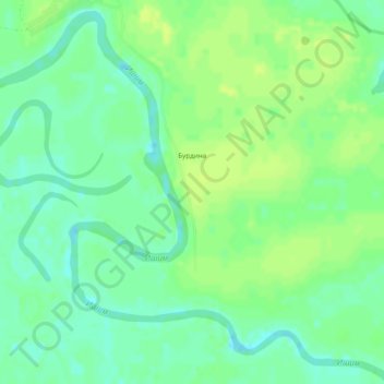 Carte topographique Бурдина, altitude, relief
