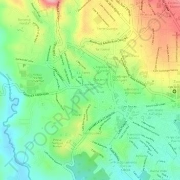 Carte topographique Carneros, altitude, relief