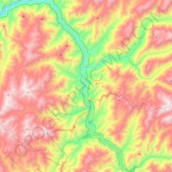 Carte topographique Selway River, altitude, relief