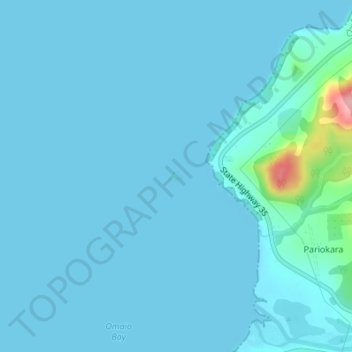 Carte topographique Motonui Island, altitude, relief
