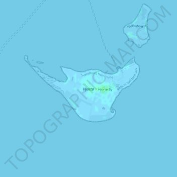 Carte topographique Hjortø, altitude, relief