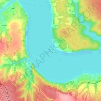 Carte topographique Камское водохранилище, altitude, relief