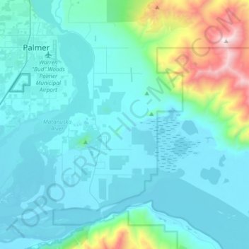 Carte topographique Butte, altitude, relief