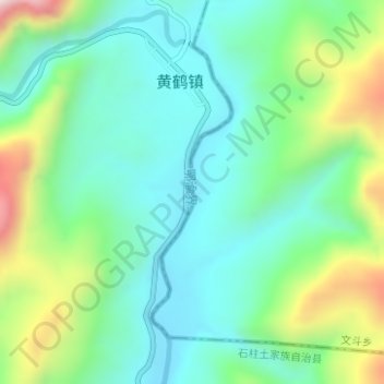 Carte topographique 湖北重庆边界, altitude, relief