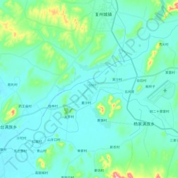 Carte topographique 复州河, altitude, relief