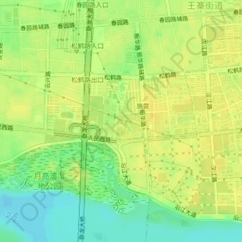 Carte topographique 襄阳市银河运动公园, altitude, relief