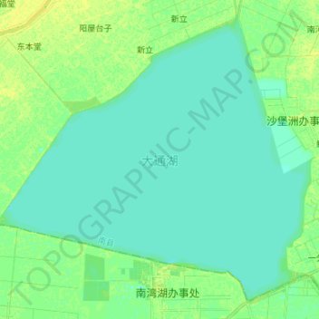 Carte topographique 大通湖, altitude, relief