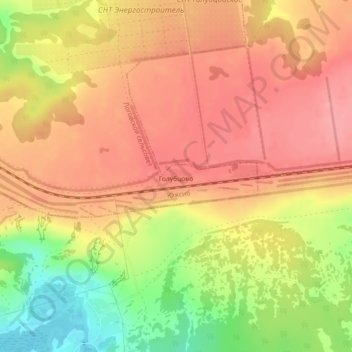 Carte topographique Голубцово, altitude, relief