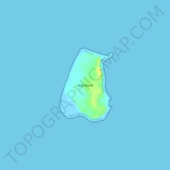 Carte topographique Reef Island, altitude, relief