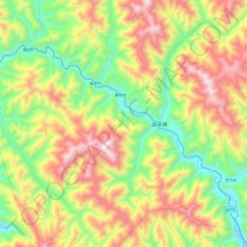 Carte topographique 玉曲, altitude, relief