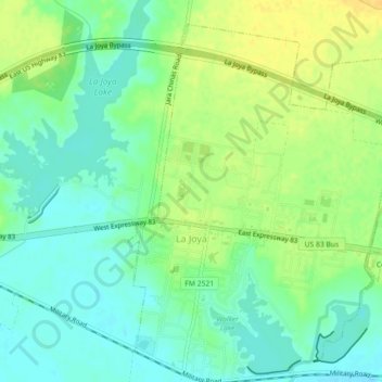 Carte topographique La Joya, altitude, relief