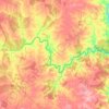 Carte topographique Ribeira de Terges e Cobres, altitude, relief