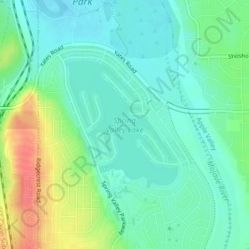 Carte topographique Spring Valley Lake, altitude, relief