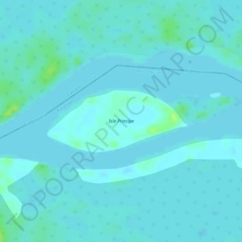 Carte topographique Isla Principe, altitude, relief