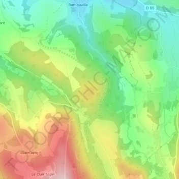 Carte topographique Canal de la Goulle, altitude, relief