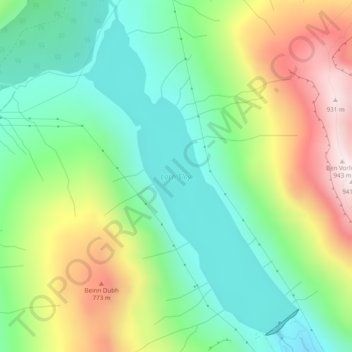 Carte topographique Loch Sloy, altitude, relief
