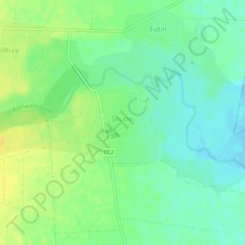 Carte topographique Știubei, altitude, relief