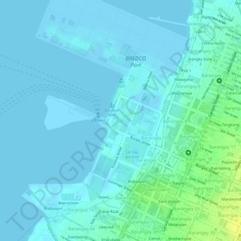 Carte topographique Acacia Hotel, altitude, relief