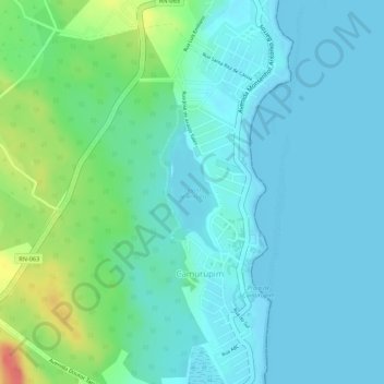 Carte topographique Lagoa de Arituba, altitude, relief
