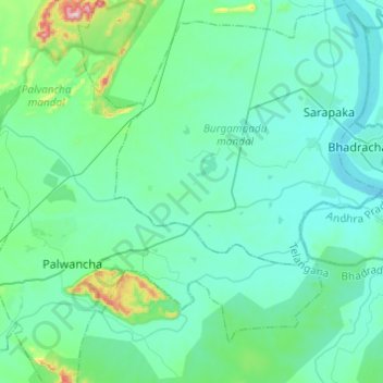 Carte topographique Kinnerasani River, altitude, relief