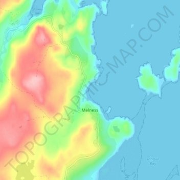 Carte topographique Melness, altitude, relief