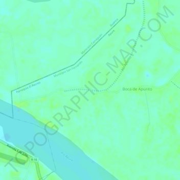 Carte topographique Río Guárico, altitude, relief