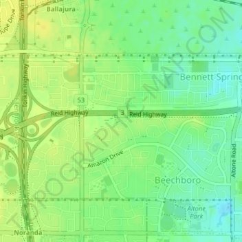 Carte topographique St Lawrence Park, altitude, relief