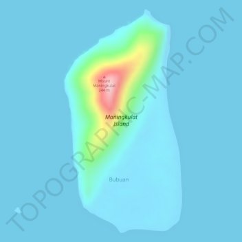 Carte topographique Maningkulat Island, altitude, relief