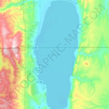 Carte topographique Bear Lake, altitude, relief