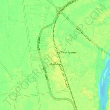Carte topographique مدينه سمالوط, altitude, relief