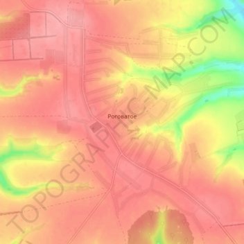 Carte topographique Роговатое, altitude, relief