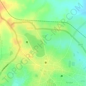 Carte topographique Dinosaur Park, altitude, relief