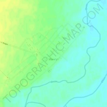 Carte topographique Мангут, altitude, relief