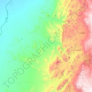 Carte topographique Pétra, altitude, relief