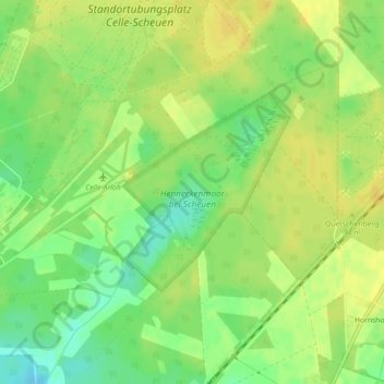 Carte topographique Henneckenmoor bei Scheuen, altitude, relief