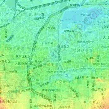 Carte topographique 五龙潭公园, altitude, relief