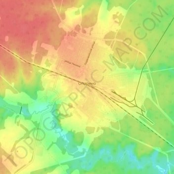 Carte topographique Опарино, altitude, relief