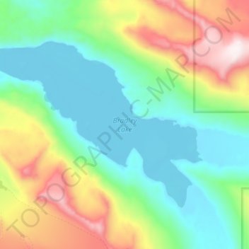 Carte topographique Bradley Lake, altitude, relief