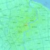 Carte topographique 上海市, altitude, relief